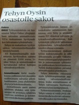 Kaleva 1.6.2013: Tehyn Oysin osastolle sakot http://www.oikeus.fi/tyotuomioistuin/62258.htm
